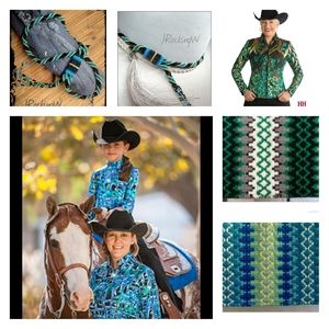 JRW Hand Made Cowboy  Black Green Hat Band